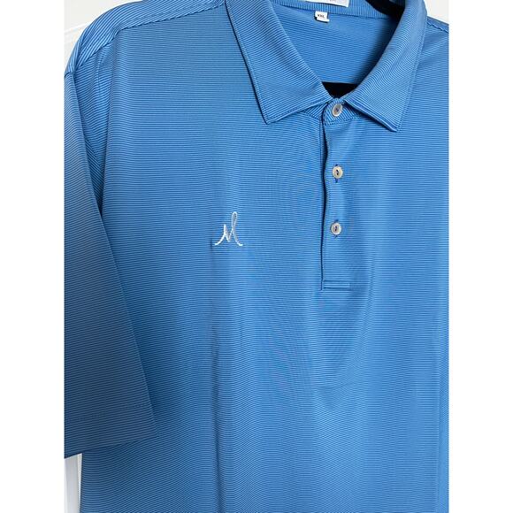 Peter Millar | Summer Comfort Blue with Purple Stripe Polo Shirt Size XXL - Picture 3 of 8